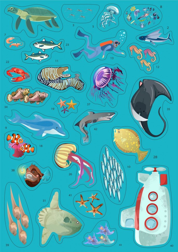 Гра с багаторазовими наліпками «Підводний світ»