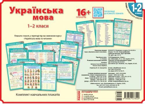 Наочність нового покоління. Українська мова. Плакати. 1-2 класи + СD диск