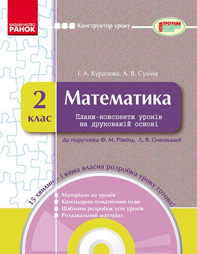 Математика. 2 клас: плани-конспекти уроків на друкованій основі + CD-диск