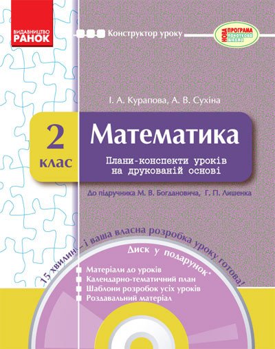 Математика. 2 клас : плани-конспекти уроків на друкованій основі + CD-диск